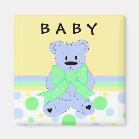 New Baby Blue Teddybear Magnet (Vorne)