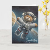New Baby Boy Astronaut Teddy Bear Karte (Gelbe Blume)