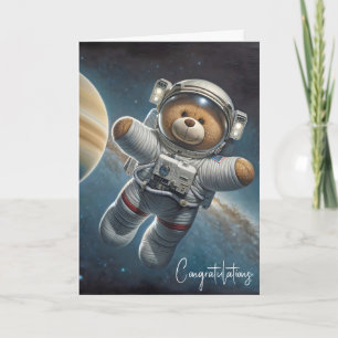 New Baby Boy Astronaut Teddy Bear Karte