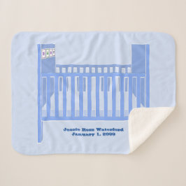 New Baby Boy Blue Crib Personalisiert Baby Sherpadecke