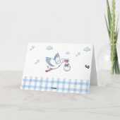 New Baby Boy Congratulations Card, Cute Blue Bear Karte (Rückseite)