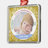 New Baby Boy Foto 1. Weihnachten als Oma Golden Ornament Aus Metall (Links)