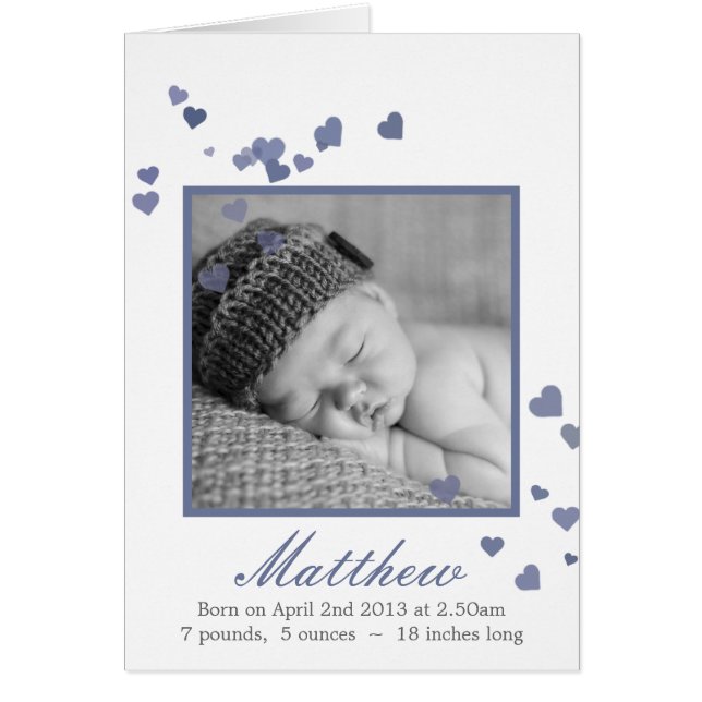 New Baby Boy Foto Geburtserklärung (Vorne)