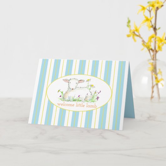 New Baby Boy Gratulation Little Lamb Karte (Gelbe Blume)