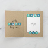 New Baby Boy große Liebe rustikal türkis blau Karte (Innenseite)