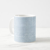 New Baby Boy NAME Blue Linen Sweet Birth Liebe Kaffeetasse (Vorderseite Links)
