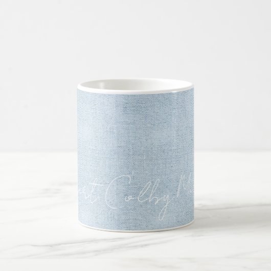 New Baby Boy NAME Blue Linen Sweet Birth Liebe Kaffeetasse (Mittel)