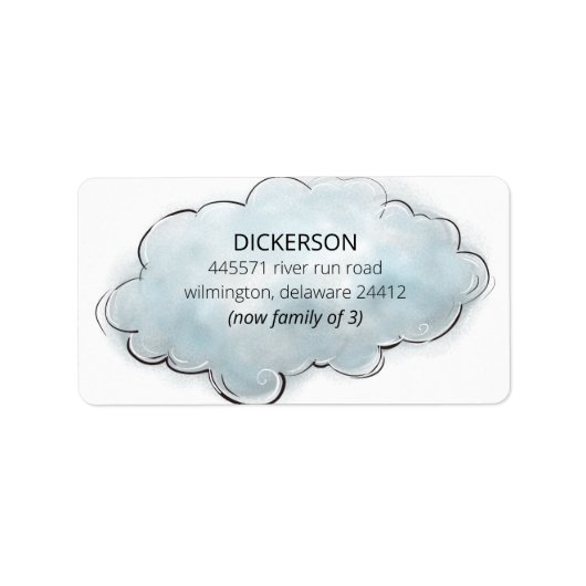 New Baby Boy Now Family # Cloud Rücksendeadresse Adressaufkleber (Vorne)