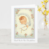 New Baby Boy oder Girl Rosary Katholic Vielen Dank Karte (Gelbe Blume)