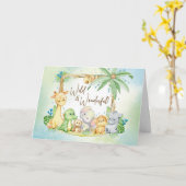 New Baby Boy Safari Tiere Wild und wunderbar Karte (Gelbe Blume)