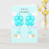 New Baby Boy Twins Karte (Gelbe Blume)