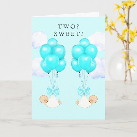 New Baby Boy Twins Karte (Gelbe Blume)