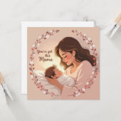 New baby card for mom warm heartfelt message  karte (Vorderseite/Rückseite Beispiel)
