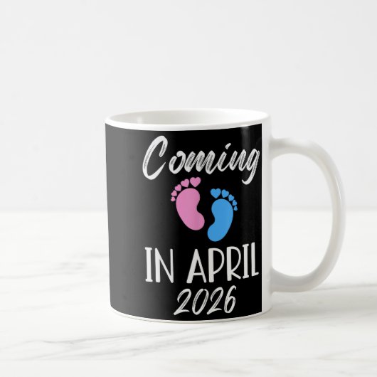 New Baby Coming In April 2026 Funny Baby Shower Bo Kaffeetasse (Rechts)