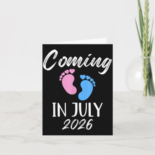 New Baby Coming In July 2026 Funny Baby Shower Boy Karte (Vorderseite)