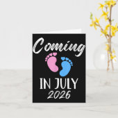 New Baby Coming In July 2026 Funny Baby Shower Boy Karte (Gelbe Blume)