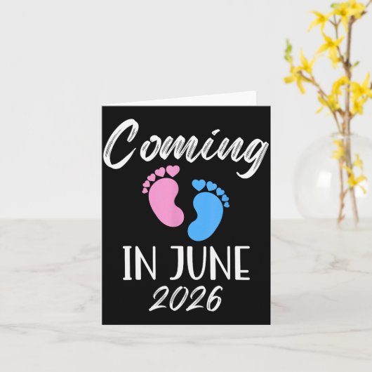 New Baby Coming In June 2026 Funny Baby Shower Boy Karte (Gelbe Blume)