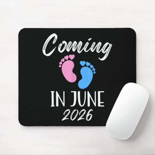 New Baby Coming In June 2026 Funny Baby Shower Boy Mousepad (Mit Mouse)