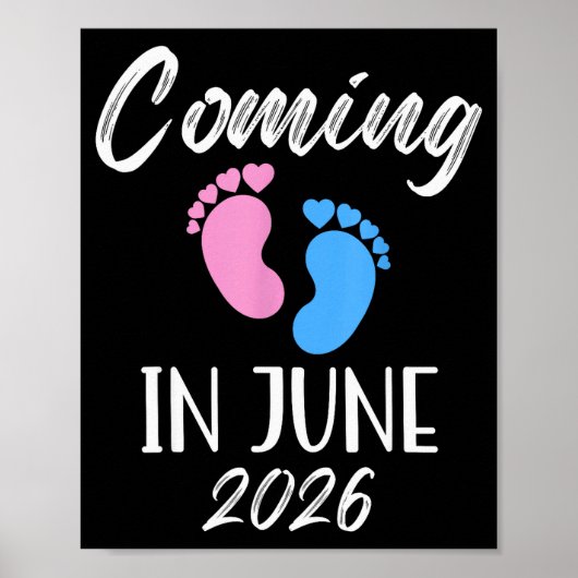 New Baby Coming In June 2026 Funny Baby Shower Boy Poster (Vorne)