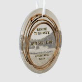 New Baby Cowboy oder Cowgirl mit Lariat Acrylic Ornament (Vorderseite)