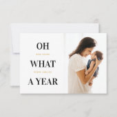 New Baby Family Foto Weihnachtskarten Dankeskarte (Vorderseite)