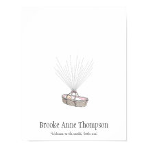 New Baby Fingerprint Balloon Gästebuch - Pink