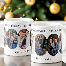 New Baby First Christmas 6 Rounded Lozenge Foto Kaffeetasse