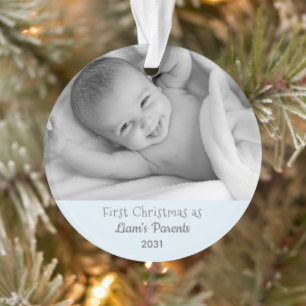 New Baby First Christmas als Eltern Boy Personaliz Ornament