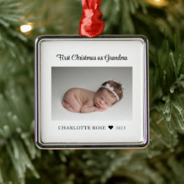 New Baby First Christmas als Oma Foto Ornament Aus Metall
