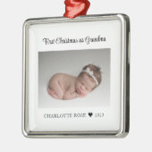 New Baby First Christmas als Oma Foto Ornament Aus Metall (Links)