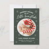 New Baby First Christmas Birth Stats Happy Holiday Dankeskarte (Vorderseite)