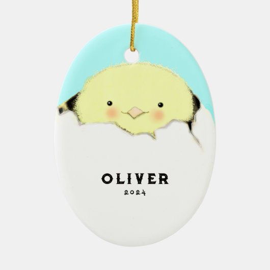 New Baby First Christmas Keramik Ornament (Vorne)