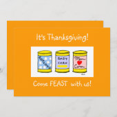 New Baby First Erntedank Funny Dinner Einladung (Vorne/Hinten)