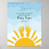 New Baby Footprint Sunshine Poster (Vorne)