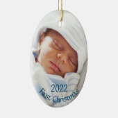 New Baby Foto Baby's First Christmas Keramik Ornament (Rechts)
