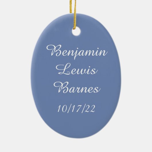 New Baby Foto Baby's First Christmas Keramik Ornament (Hinten)