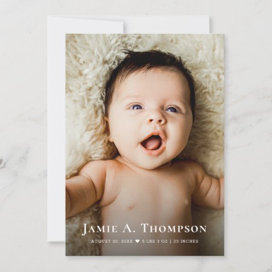 New Baby Foto Vielen Dank Herzlichen Dank Ankündigung (Vorderseite)