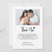 New Baby Foto Vielen Dank Herzlichen Dank Ankündigung (Rückseite)