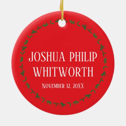 New Baby Foto Weihnachtsschmuck (Hinten)