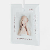 NEW BABY | Geburtsdetails Ornament Aus Glas (Vorderseite links)