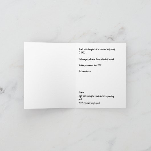 New Baby Girl Adoption Party Einladung (Innenseite)