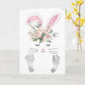 New Baby Girl Bunny Karte (Gelbe Blume)