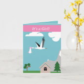 New Baby Girl Editable Karte (Gelbe Blume)