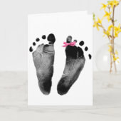New Baby Girl Footprints auf White Karte (Gelbe Blume)