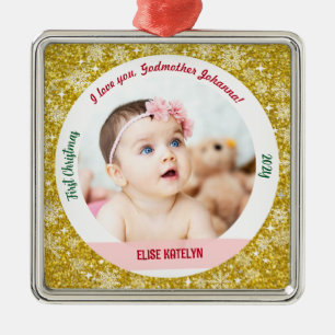 New Baby Girl Foto 1. Weihnachtsgottmutter Golden Ornament Aus Metall