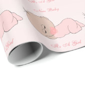 New Baby Girl Geschenkpapier (Rolleneckpunkt)