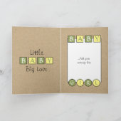 New Baby Girl große Liebe rustikal grün gelb Karte (Innenseite)