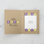 New Baby Girl große Liebe rustikal lila gelb Karte (Innenseite)