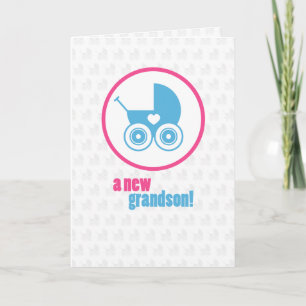 New Baby Grandson Card Ankündigung