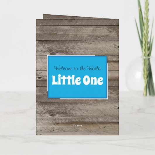 New Baby gratulation Foto rustikal blau Karte (Rückseite)